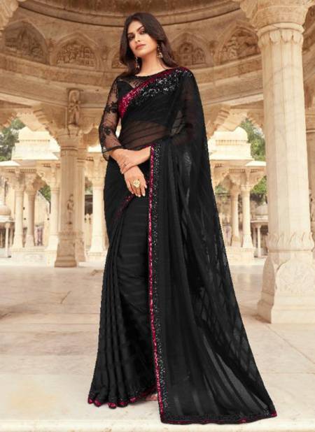 Black Colour TFH SANDAL WOOD 8th EDITION Latest Stylish Fancy Party Wear Mix Silk Heavy Designer Saree Collection SW-812